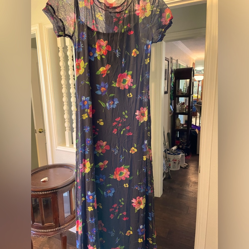 Midi dress slip with net cover very pretty